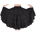 Belle Poque Mulheres Sólidas Preto Cor Wide Hem Cotton Saia Maxi Saia Longa BP000207-1